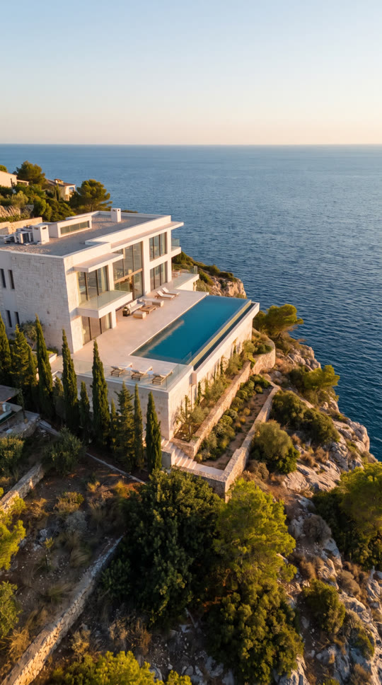 Villa de jour, photo avant animation